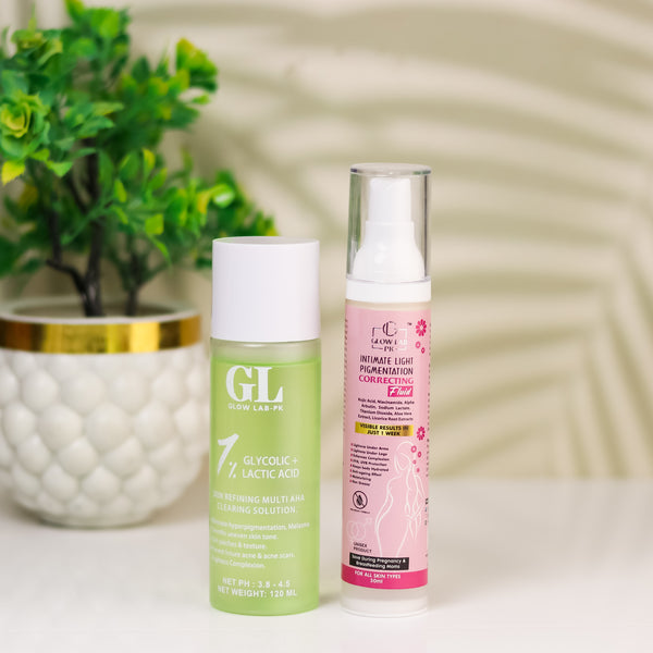 Brightening Besties (Glycolic Lactic acid toner + Intimate light fluid)