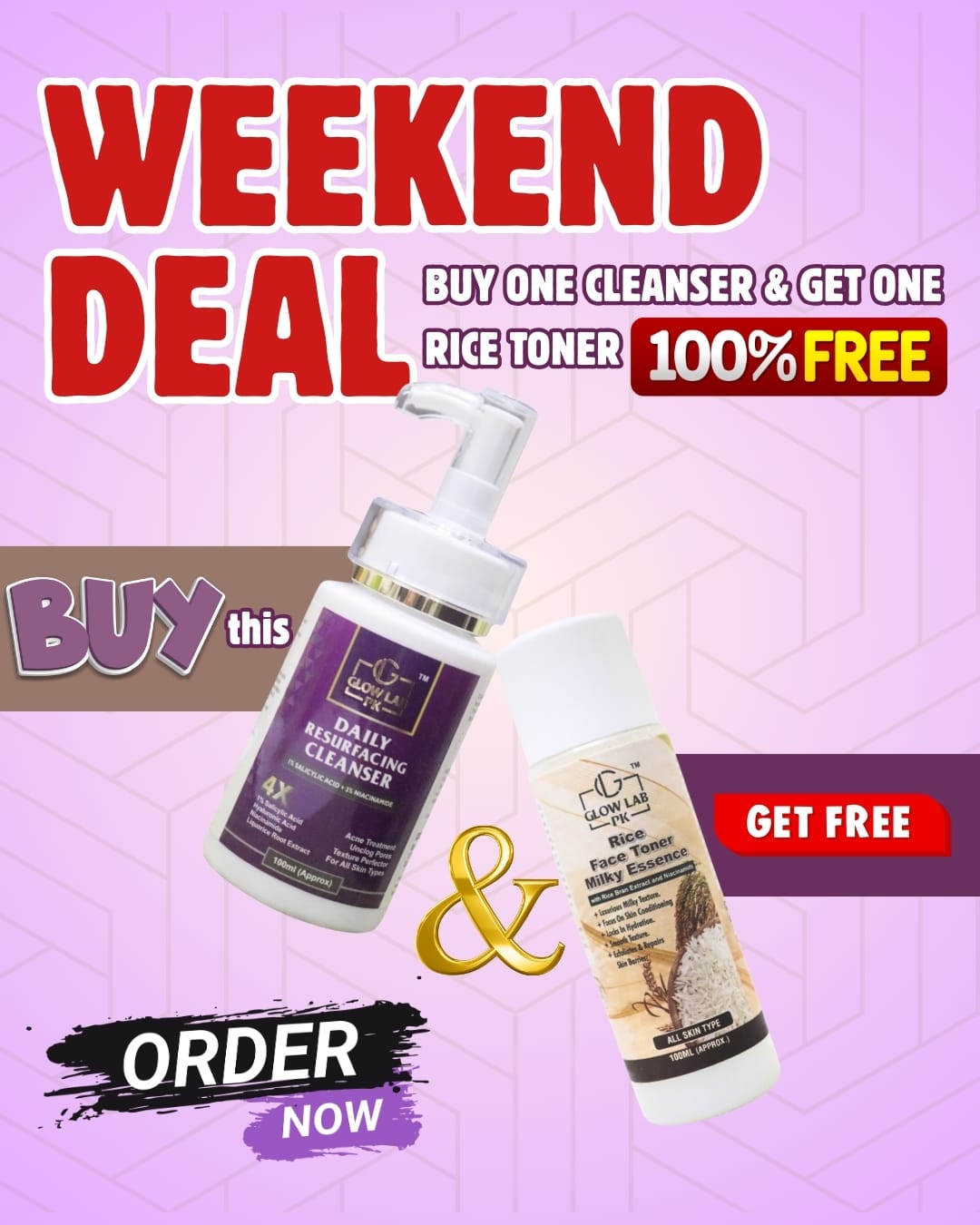 Buy resurfacing cleanser get Rice toner free!
