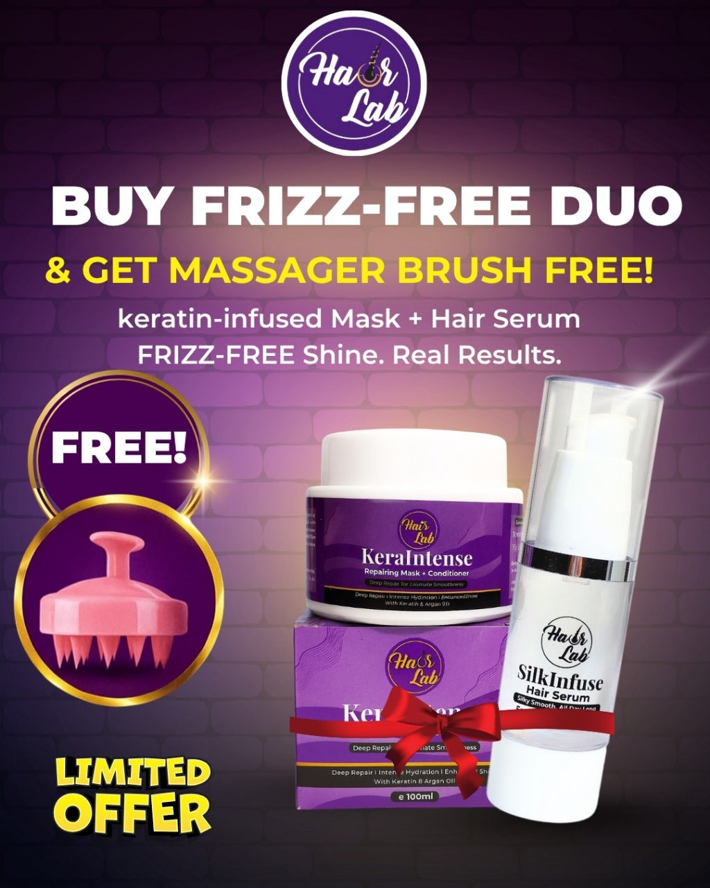 FRIZZ FREE BUNDLE (FREE MASSAGER)